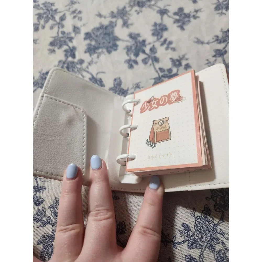 Mini Notebook Kawaii Girl Character Red Strawberry Keychain Journal A7